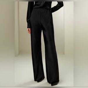 Lilysilk Full Bias Cut Silk Pants in Black Size 2